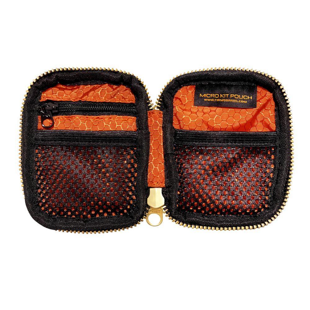 Interior layout of micro pouch showing pocket structure and stitching