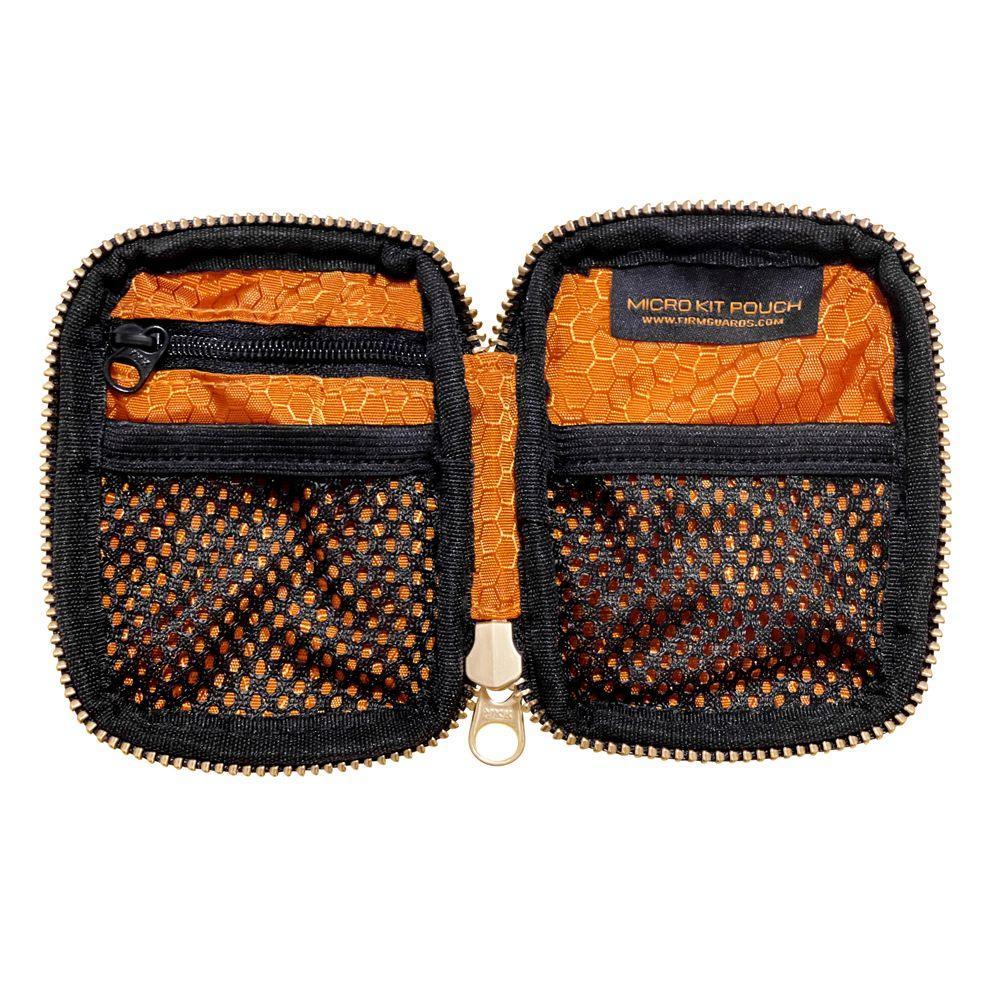 Interior layout of micro pouch showing pocket structure and stitching