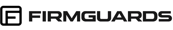 FirmGuards logo in black minimal design representing premium EDC everyday carry and travel gear brand focused on pouches and accessories