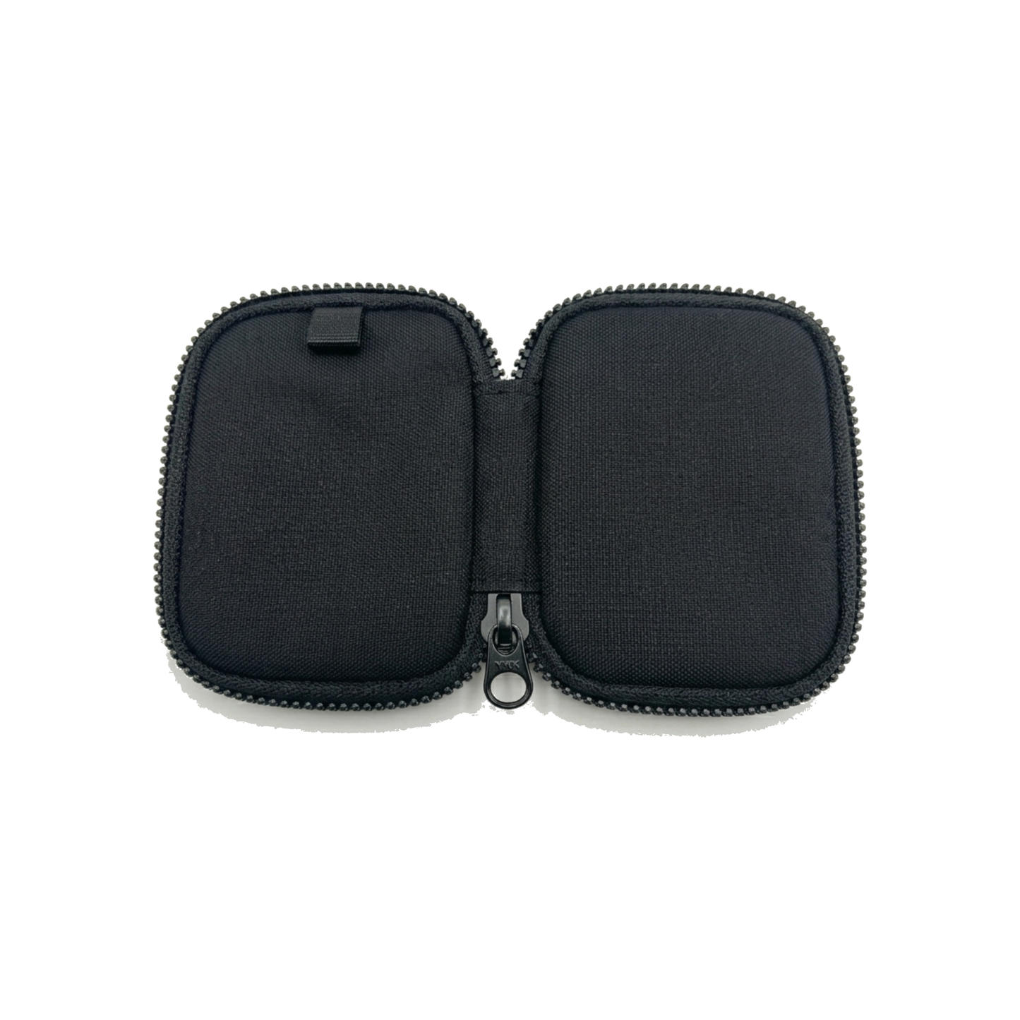 FirmGuards MKP Micro Kit Pouch Stealth Series blacke rear open view with clean black Cordura exterior and YKK zippers
