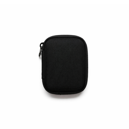 FirmGuards MKP EDC Stealth Series Micro Kit Pouch in blacked out Cordura with minimalist design and black zipper, compact everyday carry organizer pouch